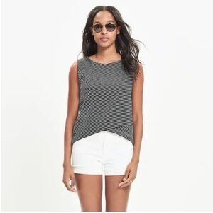 Madewell Striped Crossover Sleeveless‎ Tank